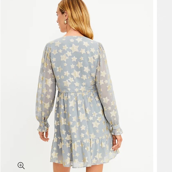 LOFT Shimmer Star Tiered Dress - Picture 7 of 7